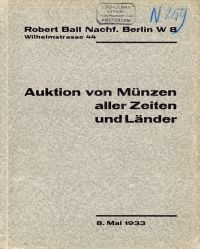 Robert Ball Nachf.: Versteigerungs-Katalog Nr. IX: (Umschlag)