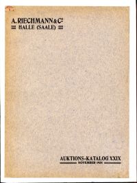 A. Riechmann & Co.: Auktions-Katalog XXIX: Die mittelalterlichen Münzen des Hess (Umschlag)