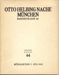 Otto Helbing Nachf.: Auktionskatalog 64: Münzen und Medaillen der Pfalz und von (Umschlag)