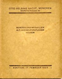 Otto Helbing Nachf.: Auktionskatalog: Münzen und Medaillen Alt- und Neufürstlich (Umschlag)