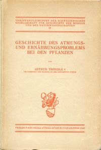 Tröndle, Geschichte des Atmungs- und Ernährungsproblems (Umschlag)