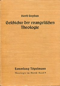 Stephan, Geschichte der evangelischen Theologie (Umschlag)