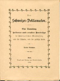 Der Schweizer-Deklamator. (Umschlag)