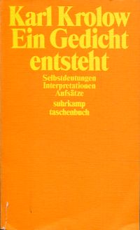 Krolow, Ein  Gedicht entsteht. (Umschlag)