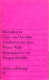 Krischke, Materialien zu Ödön von Horváths  "Geschichten aus dem Wiener Wald". (Umschlag)