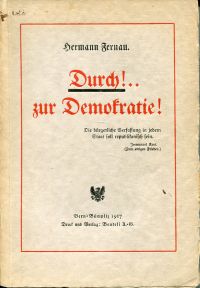 Fernau, Durch ... zur Demokratie! (Umschlag)