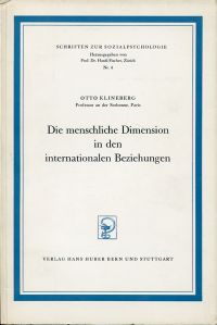 Klineberg, Die menschliche Dimension in den internationalen Beziehungen. (Umschlag)