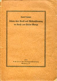 Dahmen, Lehren über Kunst und Weltanschauung im Kreise um Stefan George. (Umschlag)