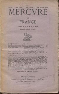Mercure de France (Série Moderne), Tome 205 (Juillet 1928): Stefan George. (Umschlag)