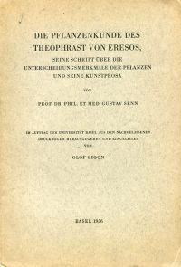 Senn, Die Pflanzenkunde des Theophrast von Eresos. (Umschlag)
