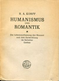 Korff, Humanismus und Romantik. (Umschlag)