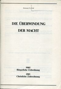 Pohl, Die Überwindung der Macht. (Umschlag)
