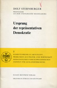 Sternberger, Ursprung der repräsentativen Demokratie. (Umschlag)