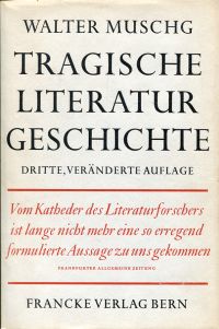 Muschg, Tragische Literaturgeschichte. (Umschlag)
