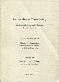 Hoyos Vásquez, Intentionalität als Verantwortung. (Umschlag)