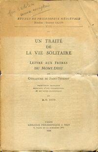 Guilelmus: Un traité de la vie solitaire. (Umschlag)