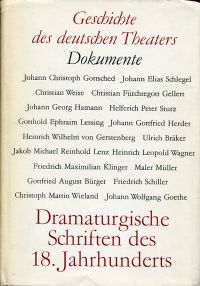Hammer, Dramaturgische Schriften des  18. Jahrhunderts. (Umschlag)