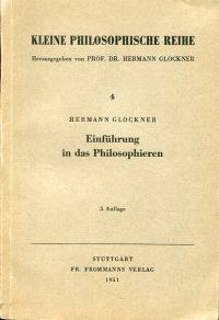 Glockner, Einführung in das Philosophieren. (Umschlag)