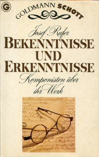Rufer, Bekenntnisse und Erkenntnisse. (Umschlag)