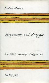 Marcuse, Argumente und Rezepte. (Umschlag)