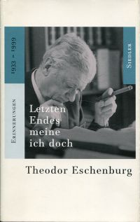 Eschenburg, Letzten Endes meine ich doch. (Umschlag)