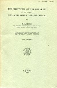 Hinde, The behaviour of the great tit (parus major) and some other related speci (Umschlag)