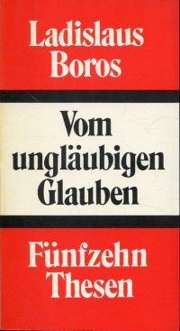 Boros, Vom ungläubigen Glauben. (Umschlag)
