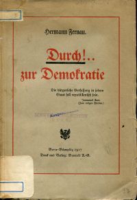 Fernau, Durch ... zur Demokratie! (Umschlag)