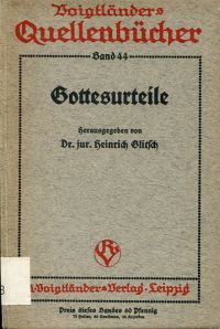 Glitsch, Gottesurteile. (Umschlag)