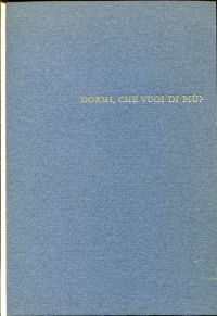Oeschger, Dormi, che vuoi di più. (Umschlag)