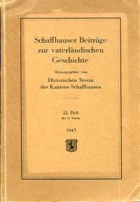 Schaffhauser Beiträge zur vaterländischen Geschichte. - Heft 22. (Umschlag)