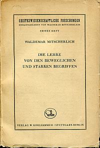 Mitscherlich, Die Lehre von den beweglichen und starren Begriffen. (Umschlag)