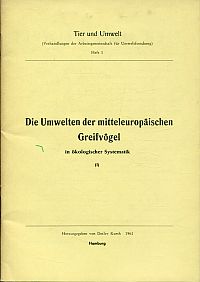 Die Umwelten der mitteleuropäischen Greifvögel in ökologischer Systematik. (Umschlag)