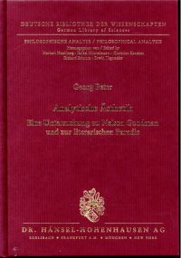 Peter, Analytische Ästhetik. (Umschlag)